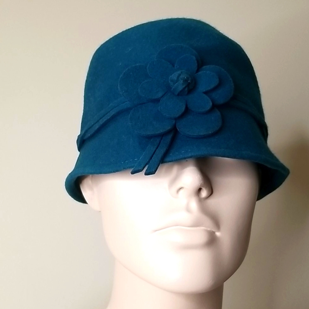 Teal DF 100% Wool Hat